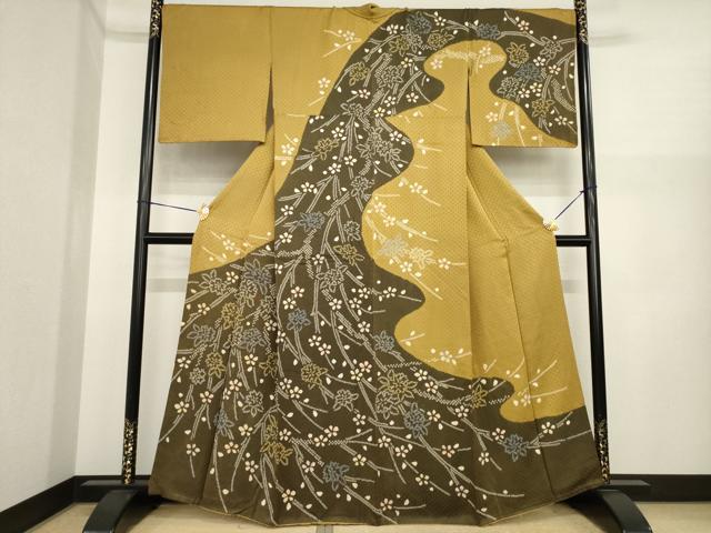 平和屋着物●訪問着　絞り　枝花文　正絹　逸品　AABI8840ck 33,800円