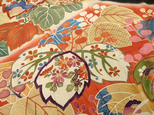 平和屋本店●アンティーク　大正ロマン　振袖　駒刺繍　桐　暈し染め　金彩　正絹　逸品　AABI8856ck_3