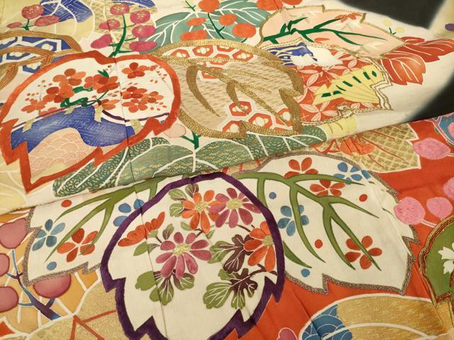 平和屋本店●アンティーク　大正ロマン　振袖　駒刺繍　桐　暈し染め　金彩　正絹　逸品　AABI8856ck_4