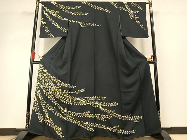 平和屋着物●訪問着　友禅　花鳥文　鈴乃屋扱い　正絹　逸品　AABI9044fy