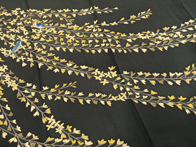 平和屋着物○訪問着 友禅 花鳥文 鈴乃屋扱い 正絹 逸品 AABI9044fy 