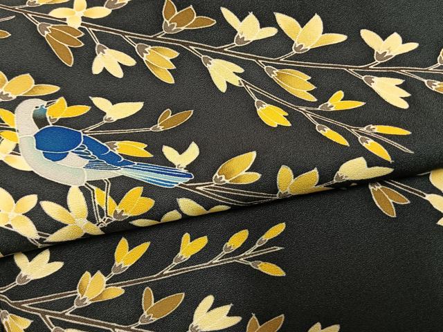 平和屋着物○訪問着 友禅 花鳥文 鈴乃屋扱い 正絹 逸品 AABI9044fy 
