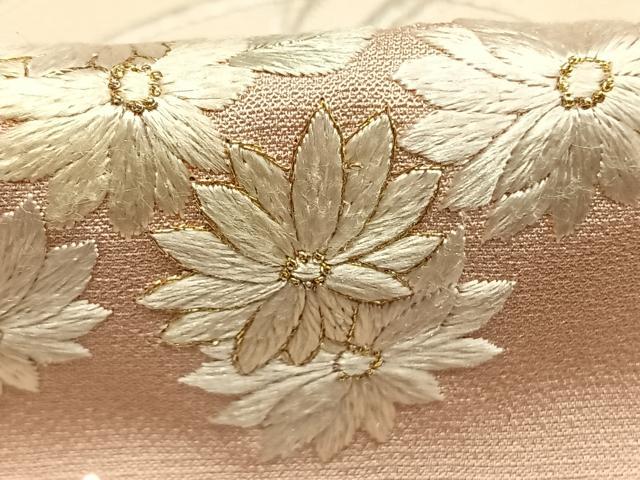 平和屋着物●訪問着　総手刺繍　草花文　金糸　正絹　逸品　AABI9045fy_5
