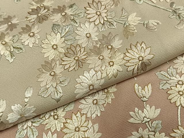 平和屋着物●訪問着　総手刺繍　草花文　金糸　正絹　逸品　AABI9045fy_4