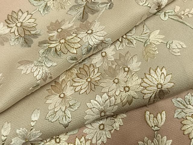 平和屋着物●訪問着　総手刺繍　草花文　金糸　正絹　逸品　AABI9045fy_6