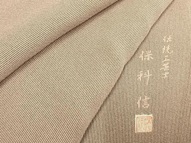 平和屋着物●伝統工芸士　保科信　江戸小紋　万筋　紫色×灰色　正絹　逸品　AABI9109fy