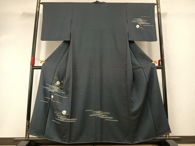 平和屋着物●訪問着　絞り　刺繍　草花文　金糸　金彩　健勝苑扱い　正絹　逸品　未使用　AABI9131fy