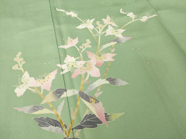 平和屋着物●京加賀友禅　百貫石峰 　訪問着　草花文　正絹　逸品　AABI9655ck_3