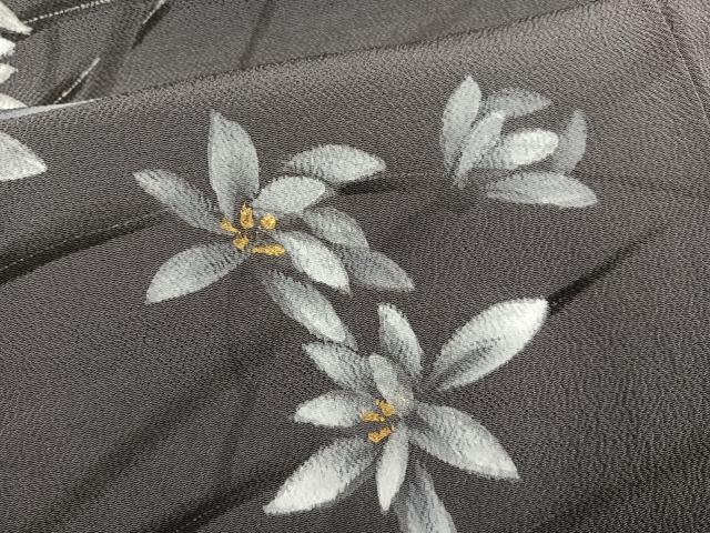 平和屋着物●訪問着　手描き　草花文　金彩　鬼しぼ縮緬　正絹　逸品　AABJ0078ph_5