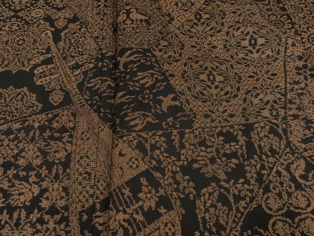 平和屋着物●訪問着　本場大島紬　絣百撰　鳥獣花文　恵積五郎作　たとう紙付き　正絹　逸品　AABJ0099ph_3