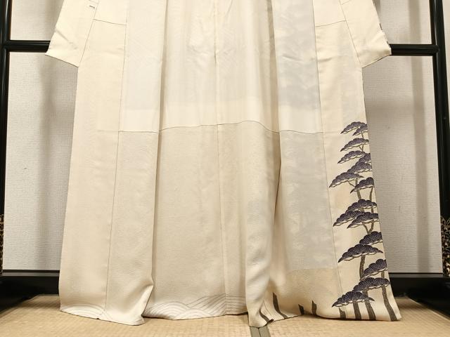 平和屋着物●田中勇吉の弟子　日本工芸会正会員　吉田喜八郎　訪問着　松　正絹　逸品　AABJ0103ph_8