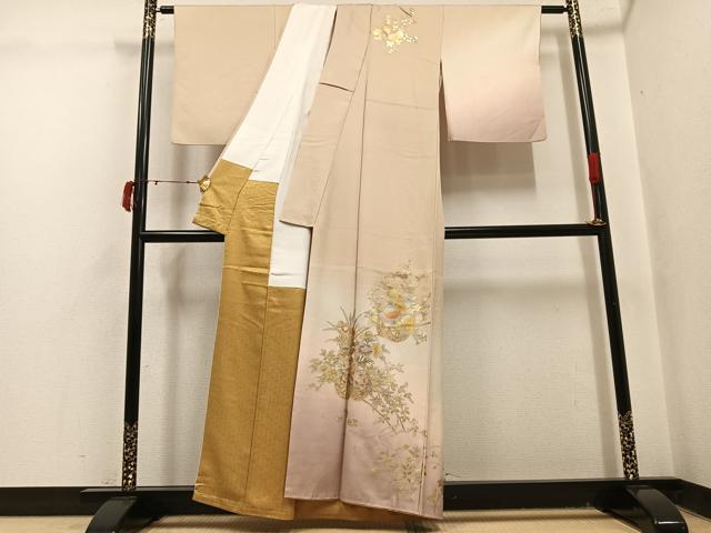 平和屋着物●金彩友禅　卓越技能者・名工・和田光正　訪問着　花車文　暈し染め　金銀彩　正絹　逸品　AABJ0142ph_1