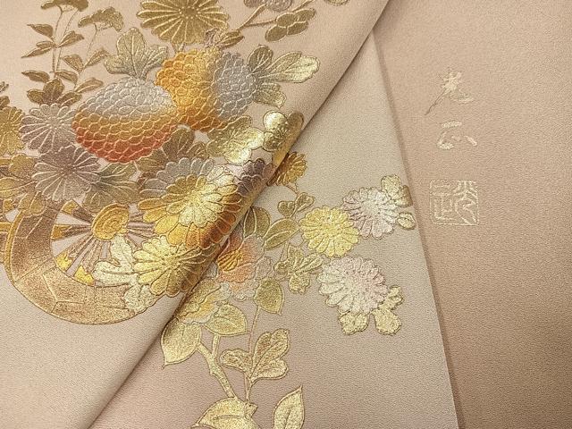 平和屋着物●金彩友禅　卓越技能者・名工・和田光正　訪問着　花車文　暈し染め　金銀彩　正絹　逸品　AABJ0142ph_6