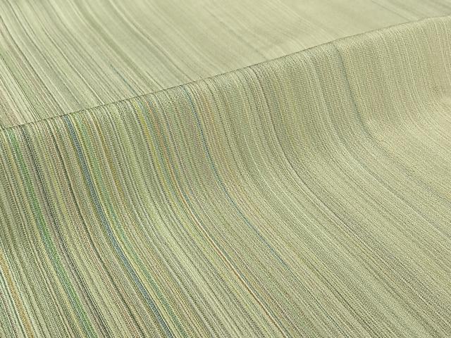 平和屋着物▽本塩沢　やまだ織　200色　単衣　縞　証紙付き　正絹　逸品　AABJ0239jh_5