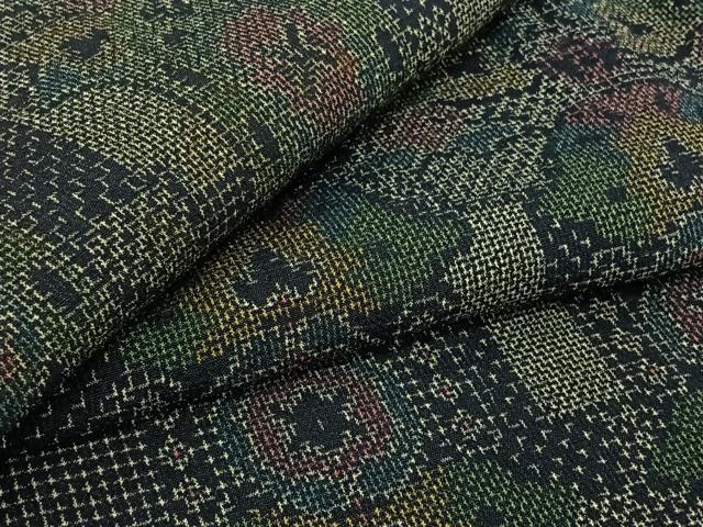 平和屋着物▽本塩沢　単衣　幾何学文様　正絹　逸品　AABJ0268jh