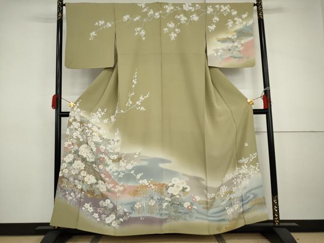 平和屋着物●訪問着　作家物　枝花文　暈し染め　金彩　正絹　逸品　AABJ0943cs 38,025円