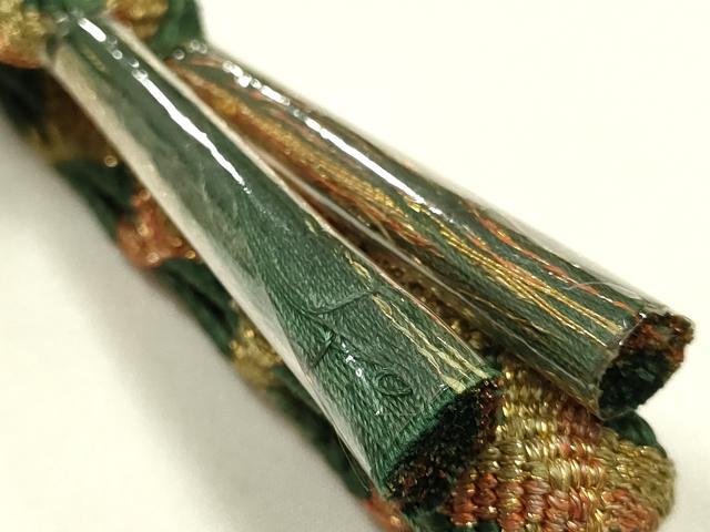 平和屋本店●和装小物　帯締め・帯揚げセット　唐組　斜縞　金糸　金通し地　暈し染め　逸品　未使用　AABJ1124ay_3
