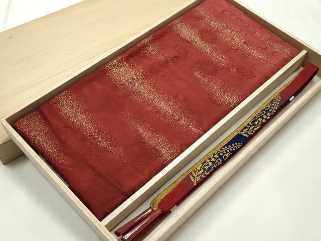 平和屋本店●和装小物　帯締め・帯揚げセット　高麗組 綾出し　霞花文　金糸　金彩　暈し染め　逸品　未使用　AABJ1129ay