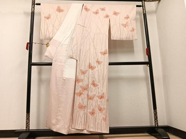 平和屋着物●訪問着　絞り　舞蝶文　正絹　逸品　AABJ1290ph_1