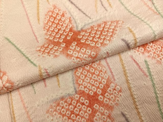 平和屋着物●訪問着　絞り　舞蝶文　正絹　逸品　AABJ1290ph_4