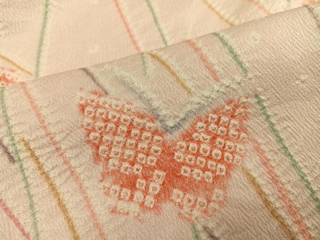 平和屋着物●訪問着　絞り　舞蝶文　正絹　逸品　AABJ1290ph_5