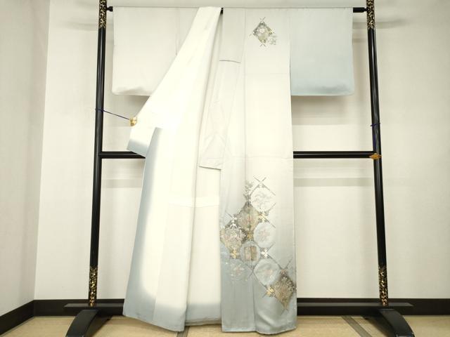 平和屋着物●金彩友禅　卓越技能者・名工・和田光正　訪問着　花天井文　暈し染め　金銀彩　正絹　逸品　AABJ3141ck_1