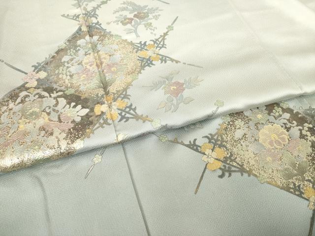 平和屋着物●金彩友禅　卓越技能者・名工・和田光正　訪問着　花天井文　暈し染め　金銀彩　正絹　逸品　AABJ3141ck_4