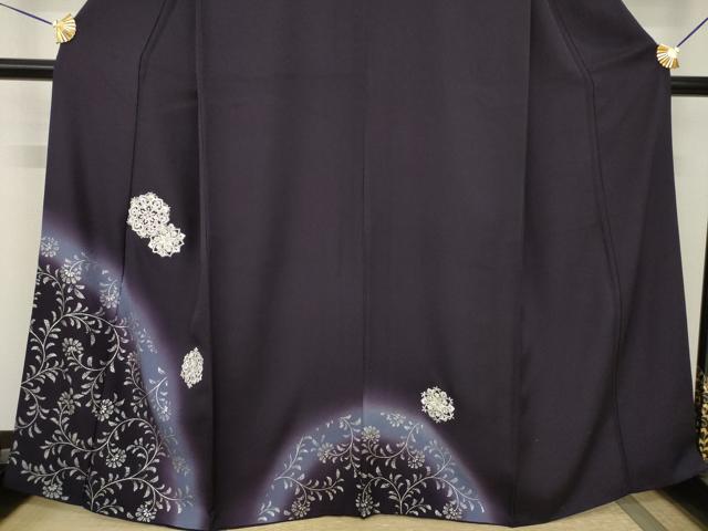 平和屋着物●訪問着　刺繍　飾花文　丹後ちりめん　暈し染め　金糸　銀彩　反端付き　さが美扱い　正絹　逸品　AABJ3146ck_2