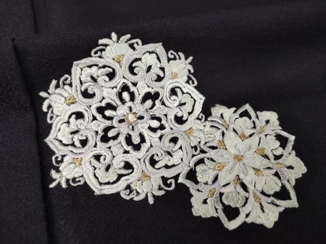 平和屋着物●訪問着　刺繍　飾花文　丹後ちりめん　暈し染め　金糸　銀彩　反端付き　さが美扱い　正絹　逸品　AABJ3146ck_5