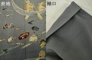 平和屋着物●青山みとも　東京友禅　久呂田明功　訪問着　辻が花　兎花文　鬼しぼ縮緬　正絹　逸品　AABJ3150ck_9