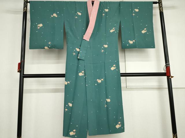 平和屋着物●長襦袢　無双仕立て　玩具文　半衿刺繍　正絹　逸品　AABJ3181cs