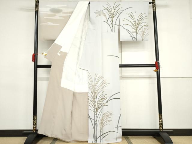 平和屋着物●糸目友禅作家　滝沢晃　訪問着　薄文　暈し染め　正絹　逸品　AABJ3276cs_1