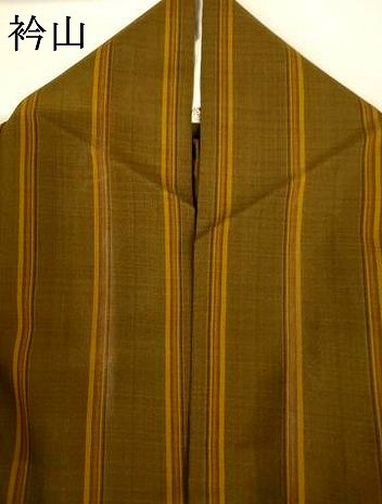 平和屋着物＊夏物　本場黄八丈　夏黄八　縞　正絹　逸品　AABJ3329jd_8