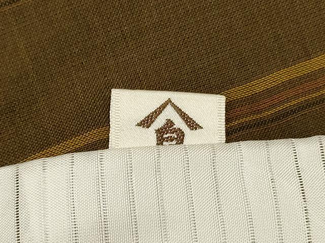 平和屋着物＊夏物　本場黄八丈　夏黄八　縞　正絹　逸品　AABJ3329jd_6