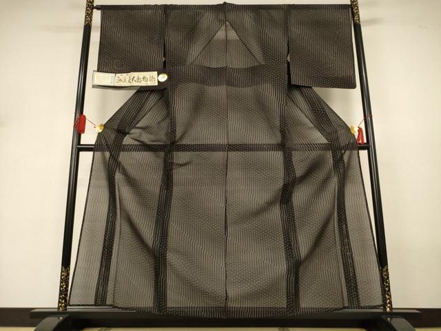 平和屋着物＊夏物　越後夏大島物語　変わり縞　証紙付き　正絹　逸品　未使用　AABJ3335jd_1