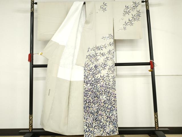 平和屋着物●十日町友禅作家　林静穂　訪問着　花柳景蘭舞　正絹　逸品　AABJ3687cs_1