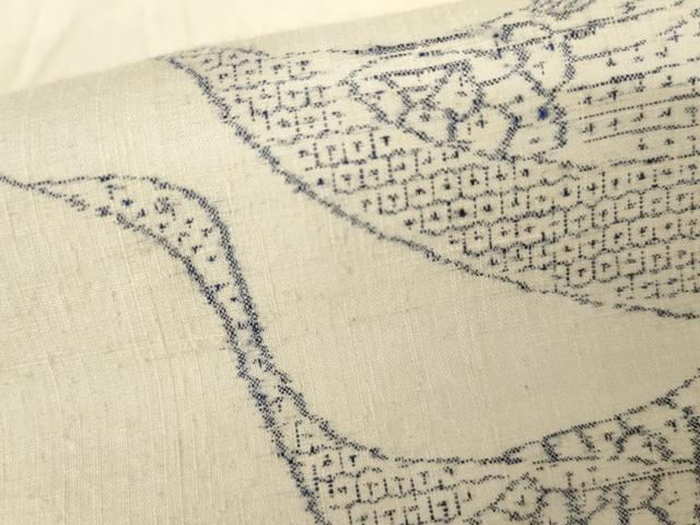 平和屋着物●本場結城紬　重要無形文化財　奥順謹製　飛び亀甲　100亀甲　飛鶴文　証紙付き　正絹　逸品　AABJ3693cs_5