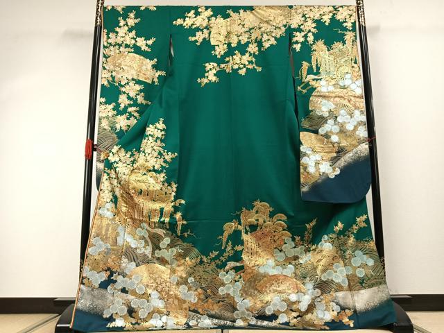 平和屋着物●豪華振袖　御所車扇面花文　金銀彩　銀通し地　正絹　逸品　AABJ4217fy 42,250円