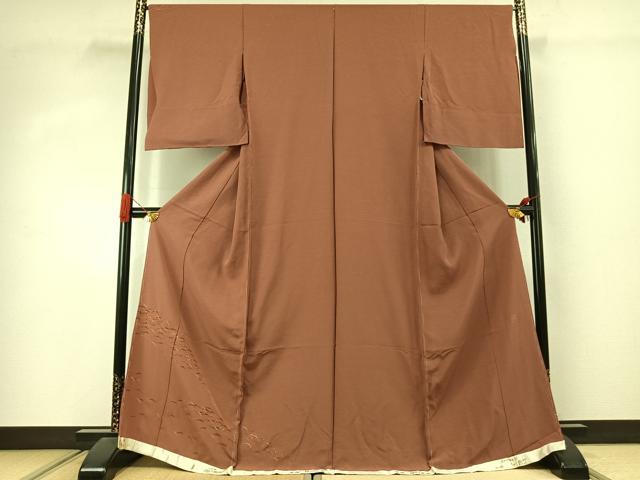 平和屋着物●漆工芸作家　金森一博　訪問着　露芝文　仮絵羽　正絹　逸品　未使用　AABJ4324fy