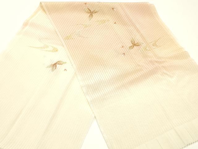 平和屋本店＊夏物　和装小物　帯締め・帯揚げセット　千晃　高麗組　流水花文　金銀彩　銀糸　暈し染め　逸品　未使用　AABJ5888ay_6