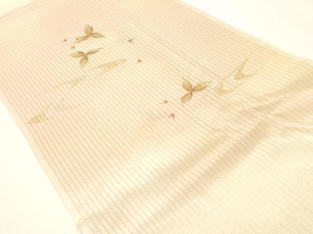 平和屋本店＊夏物　和装小物　帯締め・帯揚げセット　千晃　高麗組　流水花文　金銀彩　銀糸　暈し染め　逸品　未使用　AABJ5888ay_7