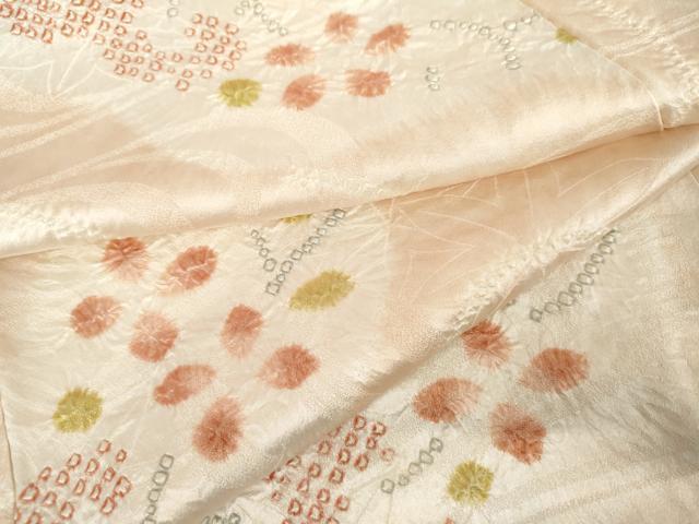 平和屋着物●上質な小紋　絞り　流水枝花文　暈し染め　正絹　逸品　AABJ6632cs 23,660円