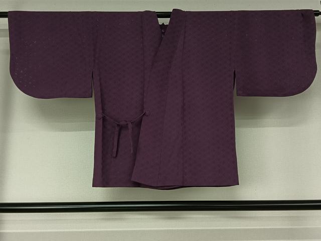 平和屋着物▽道中着　スリーシーズン　春夏秋　塵除け　七宝文　滅紫色　正絹　逸品　AABJ8389jh 19,500円