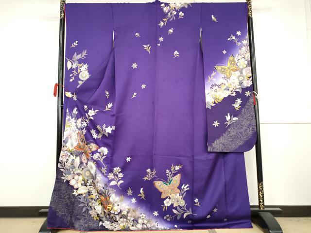 平和屋着物●豪華振袖　駒刺繍　更紗花蝶文　暈し染め　金彩　さが美扱い　正絹　逸品　AABJ8666cs 35,490円