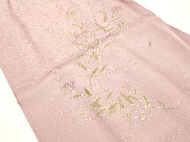 平和屋着物●和装小物　帯締め・帯揚げセット　平組　草花文　金糸　金彩　逸品　未使用　AABJ8973ay_4