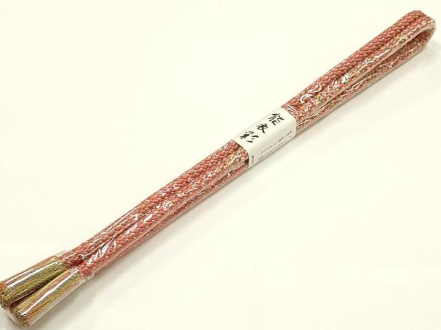 平和屋着物●和装小物　帯締め・帯揚げセット　能衣彩　丸組　絞り　枝梅　金銀糸　金彩　正絹　逸品　未使用　AABJ8974ay_1