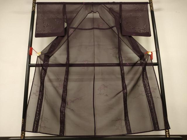 平和屋着物＊夏物　小紋　紗　枝葉文　正絹　逸品　AABJ9057jd 6,302円
