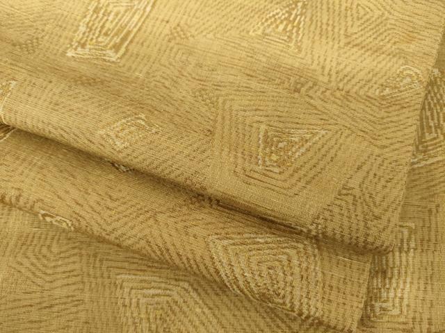 平和屋着物●上質な紬　幾何学文様　正絹　逸品　AABJ9253ck