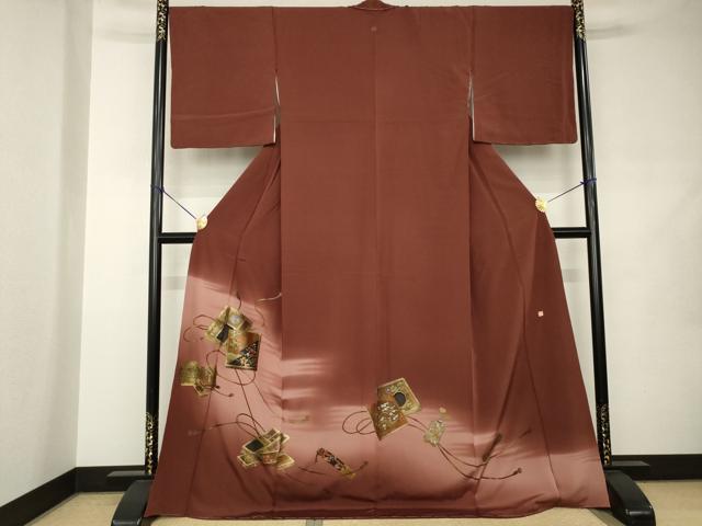 平和屋着物●豪華色留袖　作家物　花文箱文　暈し染め　金彩　ロング丈　正絹　逸品　未使用　AABJ9254ck 18,980円