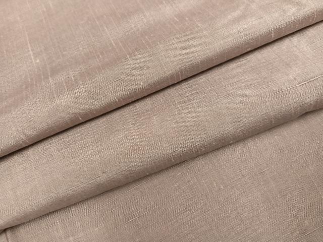 平和屋着物●上質な紬　色無地　枯野色　正絹　逸品　未使用　AABJ9403ph